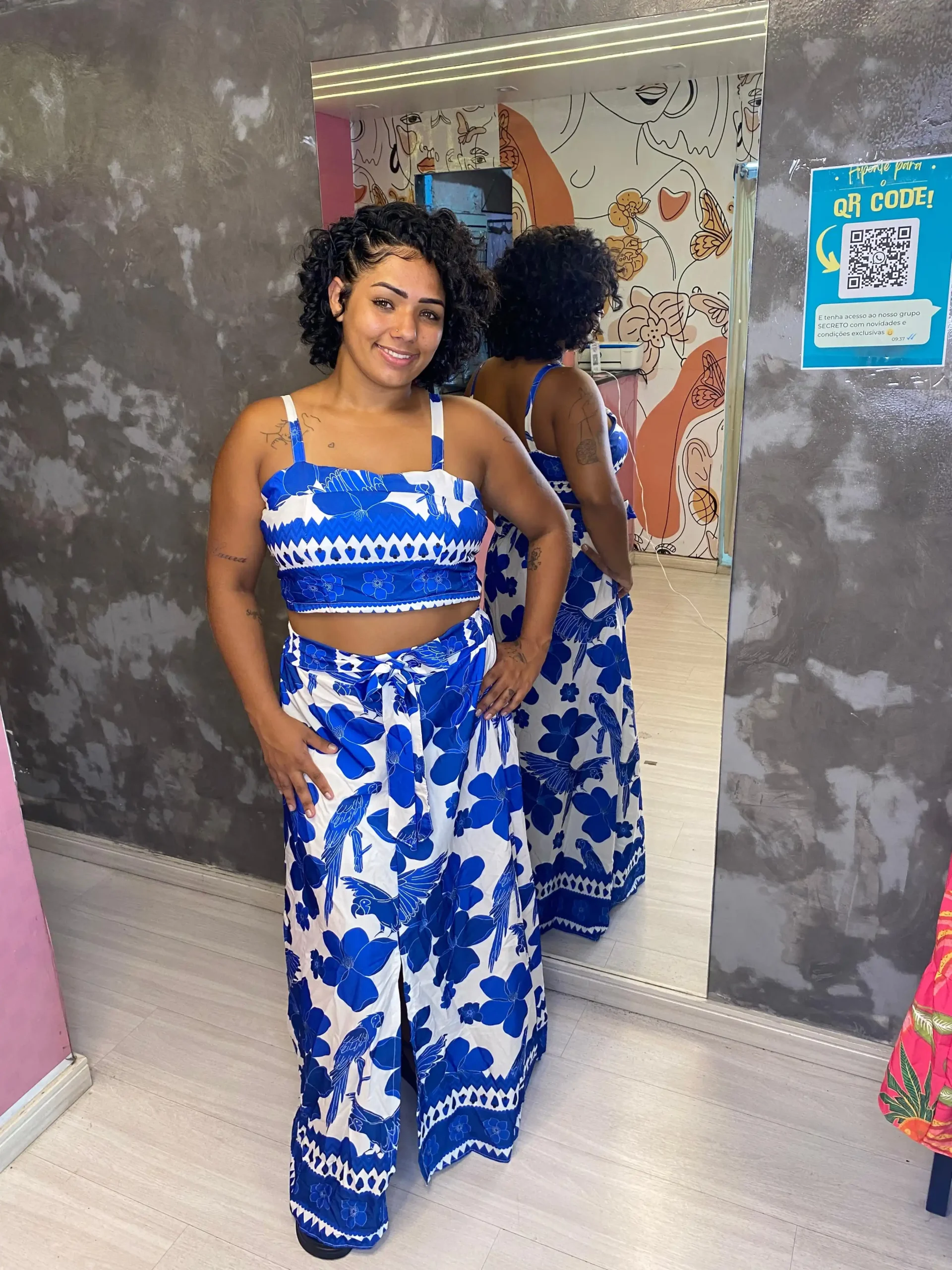 Conjunto Floral Azul