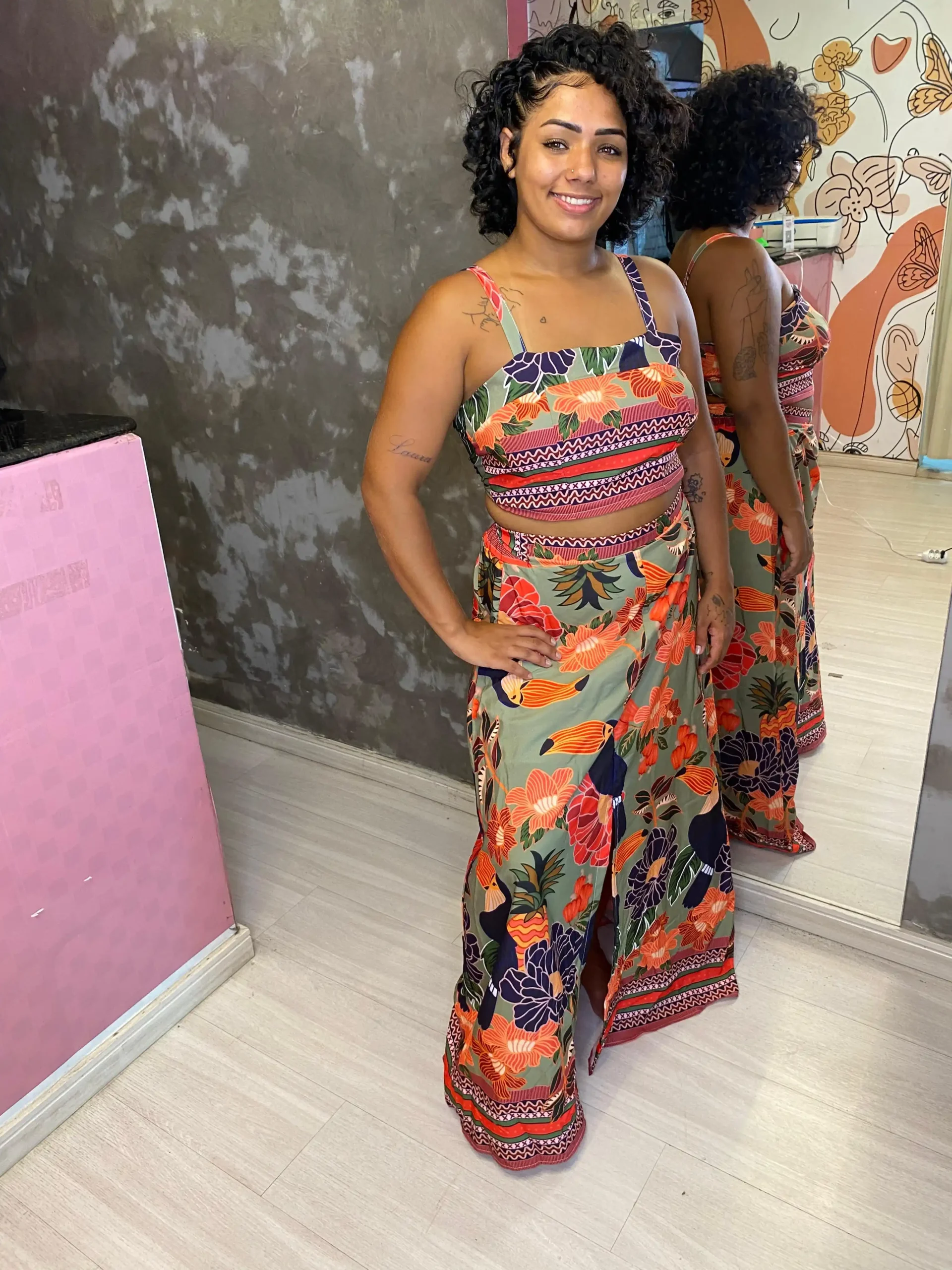 Conjunto Floral Verde
