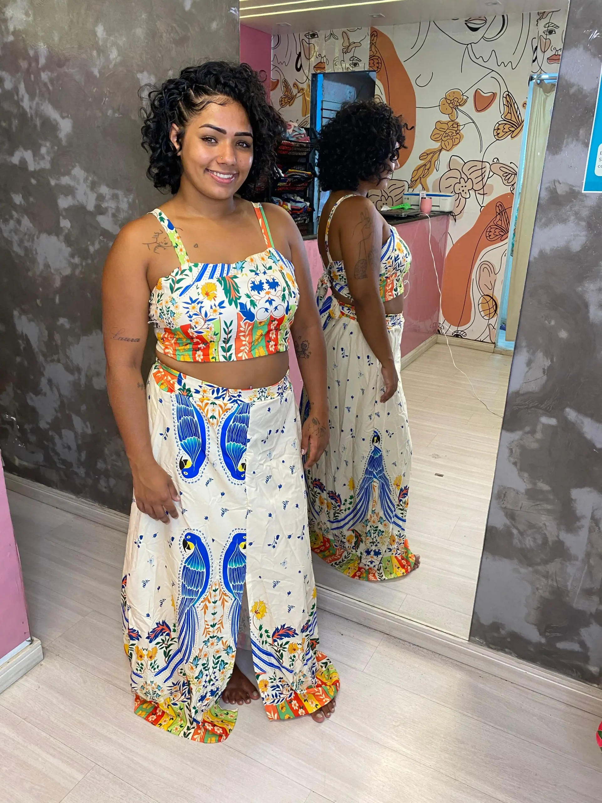 Conjunto Floral Branco
